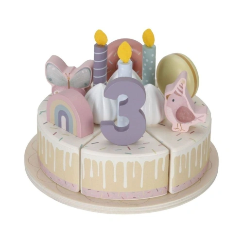 LITTLE DUTCH narozeninový dort dřevěný 26 dílů Pink