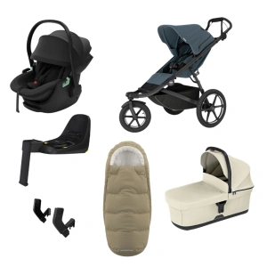 THULE Urban Glide 3 Dark Slate magnetická spona + korba Soft Beige + autosedačka Maple + báze Alfi + fusak Elements M/L + adaptér MC (33)