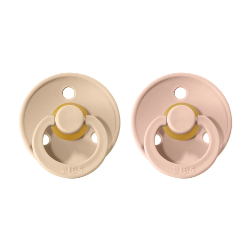 BIBS Colour dudlík z přírodního kaučuku 2 ks Vanilla / Blush - velikost 2 (6-18m.)