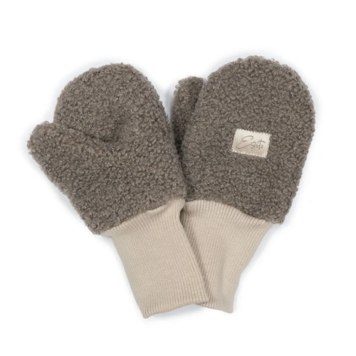 ESITO palcové rukavice zimní Teddy fleece double Brown hnědá