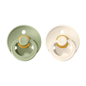 BIBS Colour dudlíky z přírodního kaučuku 2ks Sage/Ivory - velikost 3 (18m.+)