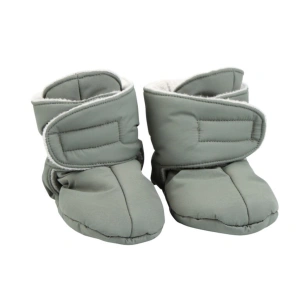 VOKSI zateplené látkové botičky Baby Booties Meadow green/Light grey