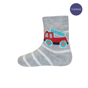 EWERS dětské ponožky termo hasiči pruhy šedá - EU27-30
