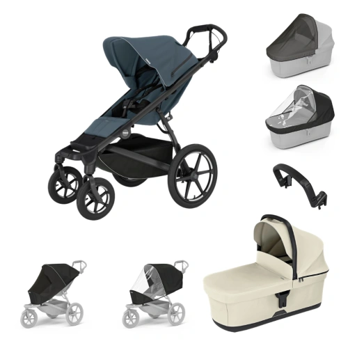 THULE Urban Glide 4-wheel Dark Slate + korba + pláštěnka + moskytiéra + madlo + pláštěnka a moskytiéra na korbu