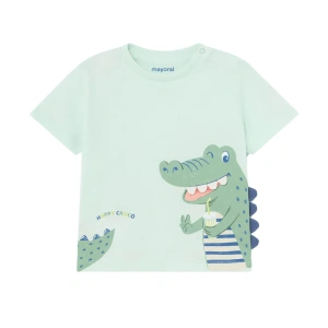 MAYORAL chlapecké interaktivní tričko KR Krokodýl mintová vel. 86 cm