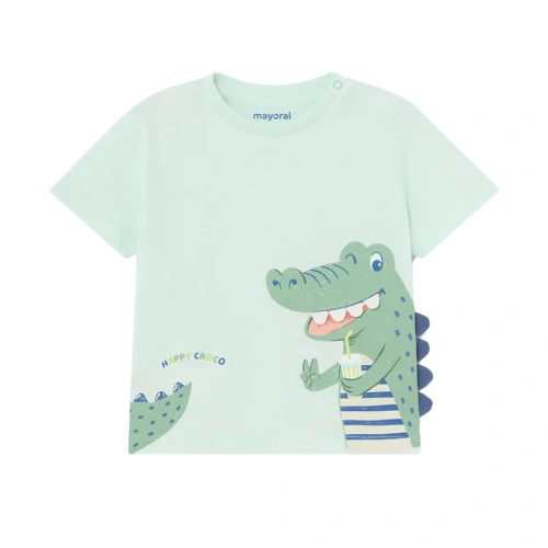 MAYORAL chlapecké interaktivní tričko KR Krokodýl mintová