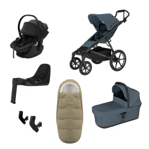 THULE Urban Glide 4-wheel Dark Slate magnetická spona + korba Dark Slate + autosedačka Maple + báze Alfi + fusak Elements M/L + adaptér MC (32)