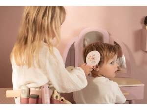 LITTLE DUTCH kadeřnická dřevěná sada růžová (4)